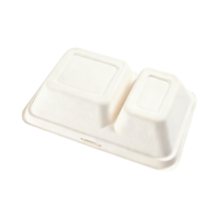 Ecologisch verantwoorde 100% biologisch afbreekbare wegwerpdoos van bagasse, duurzaam, waterdicht & oliebestendig, met deksel