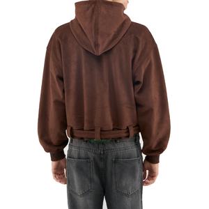 Concevez Votre Vêtement Streetwear de Marque : Sweats à Capuche Premium en Velours avec Poche Kangourou et Ceinture – Fabricant de Sweats à Capuche en Gros - Product Image 6