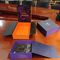 Boîte de rangement magnétique pour verres à vin rigides écologiques de luxe, logo personnalisé imprimé, coffret cadeau pour ensemble de verres à vin
