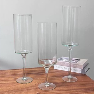 Popolare Set di 3 Pezzi: Portacandele in Vetro Trasparente con Tubo in Vetro per Candele Galleggianti - Product Image 2