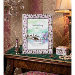 Beltrami Photo <b>Frame</b> <b>4x6</b> Silver Plated Tulip Design Picture <b>Frame</b> - Product Image 2