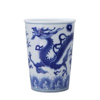 Tasse en céramique bleue et blanche, motif dragon et phénix, résistante aux hautes températures, nouveau style chinois, pour usage personnel