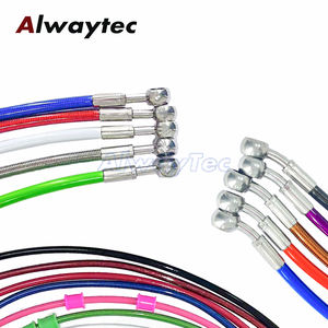 Banjo Bolts <strong>Motorcycle</strong> 28&deg;- 28&deg; AN3 254 -1220mm Braided Hose Hydraulic Reinforce Brake Line Clutch Oil Tube M10 Banjo Universal - Product Image 2