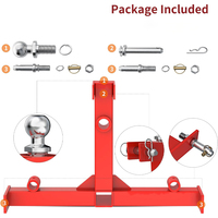 ODM/OEM 3 points 2 "récepteur d'attelage de remorque 3pt attache rapide de catégorie 1 capacité de 3000lbs avec 2" col de cygne de boule de remorque