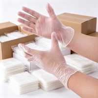Gants en PVC Jingya pour salle blanche, anti-statiques, sans poudre, transparents, en vinyle, pour l'assemblage électronique et l'utilisation en laboratoire