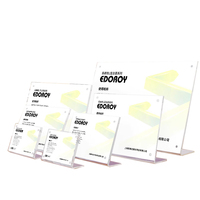 Présentoir de menu personnalisé en acrylique L Decca, carte de prix, panneau d'affichage imprimé pour table, en acrylique/PVC/plastique, pour publicité