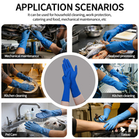 Gants en nitrile bleu foncé de 12 pouces pour usage industriel
