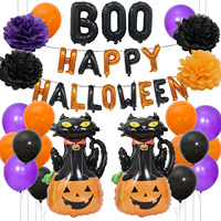 Halloween BOO lettre ballon ensemble citrouille noir hibou violet noir ballon ensemble vente en gros ballon jouet