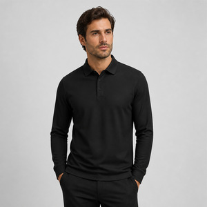 <span class=keywords><strong>Polo</strong></span> a Maniche Lunghe in Cotone Mercerizzato di Alta Qualità, Vendita all'Ingrosso, Personalizzabile, Disponibile in Stock, Popolare in Europa - Product Image 3