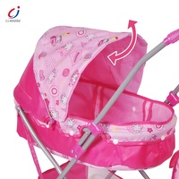 Chengji Ensemble de Jouets Chariot et Poussette de Poupée pour Jeux de Rôle Enfants, avec Panier de Rangement et Sac à Main Pare-Soleil