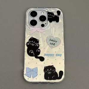 Étui de téléphone portable mignon en forme de cœur <span class=keywords><strong>rose</strong></span> laser pour iPhone 13 14 15 Pro Max 16, <span class=keywords><strong>coque</strong></span> arrière scintillante avec effet d'ondulation d'eau pour fille - Product Image 5