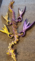 Modèle de dragon coloré imprimable en 3D, imprimé en PLA, personnalisable et disponible à l'achat en gros, jouet articulé imprimé en 3D
