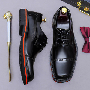 Nouvelles chaussures derby pour homme en cuir véritable, trois pièces, tendance, haut de gamme, élégantes, respirantes, confortables, adaptées à tous les jours, affaires, mariage. - Product Image 2