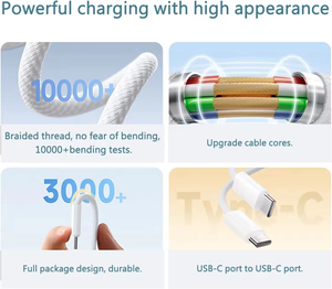 ซัพพลายเออร์เซินเจิ้น <span class=keywords><strong>สาย</strong></span><span class=keywords><strong>ชาร์จ</strong></span>เร็ว 240W 5A แบบถักไนลอน Type-C to Type-C ยาว 2 เมตร รองรับกระแสไฟสูง รับผลิตจำนวนมาก พร้อมสกรีนโลโก้ตามสั่ง - Product Image 4