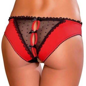 Großhandel Open Crotch Sexy Dessous Hollow Lace Low-Rise Crotch less Höschen für Frauen - Product Image 4