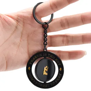 Free Design Round 3d Metal Enamel Keychain Bag Car Logo Custom Spinning Keychain Rotating Key Ring