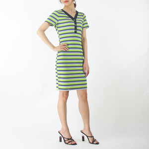 Yindian Simple manga corta con cuello en V con botones sexy <span class=keywords><strong>fiesta</strong></span> elegante <span class=keywords><strong>vestidos</strong></span> de las mujeres - Product Image 5