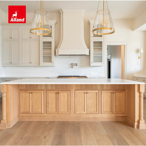 Meubles de cuisine intègrés de style Shaker, bicolores, avec façade cannelée et à perles, pour réfrigérateur et <span class=keywords><strong>lave</strong></span>-<span class=keywords><strong>vaisselle</strong></span>, prêts à l'assemblage, au design intemporel et aux détails de finition sur le bas du meuble. - Product Image 5