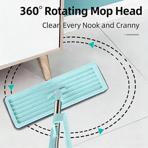 Sliding Type Squeeze Wet Dry 360 Swivel Rebound <strong>Self</strong> <strong>Wringing</strong> Adjustable Stainless Steel Pole Microfiber Pad Hands Free Flat <strong>Mop</strong> - Product Image 4