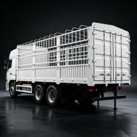 3/4-assige veetransport semi-trailer met hoogteverstelbare omheining voor de transport van dierenvoer