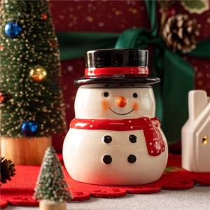 LUYI - Décoration de table festive pour <span class=keywords><strong>les</strong></span> fêtes de Noël, bol à <span class=keywords><strong>biscuits</strong></span> peint à la main de 18 oz, vaisselle en céramique Père Noël, bonbons - Product Image 4