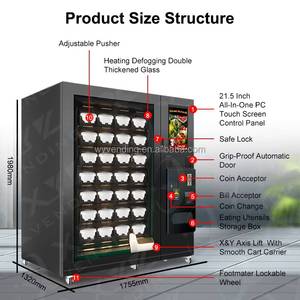 Máquina Expendedora de Alimentos Calientes y Fríos Totalmente Automática que Funciona con Monedas, Máquinas de Autoservicio - Product Image 5