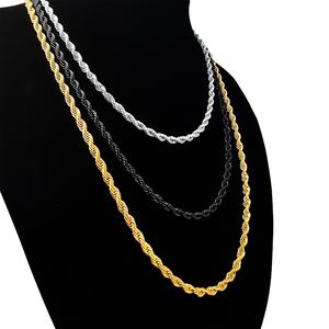 Collar de Cadena Trenzada de Acero Inoxidable y Titanio de 2/3/5mm, Diseño Personalizado, para Hombre y Mujer, Venta Caliente Transfronteriza - Product Image 5