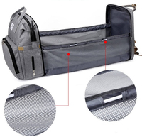 Bolsa de Pañales Impermeable en Oferta, Mochila para Bebé con Estación de Cambio USB y Espacio Expandible, Bolsa para Mamá