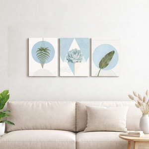 Tableau mural sur toile abstrait floral, lot de 3 impressions d'images florales, affiche de peinture botanique pour salon et chambre à coucher - Product Image 1