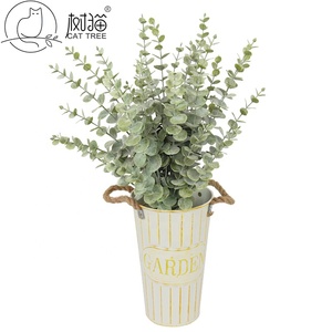 Tallo de <span class=keywords><strong>Eucalipto</strong></span> Artificial de Plástico con Hojas Redondas Escarchadas para Decoración Boho del Hogar y Arreglos Florales para Bodas - Product Image 5