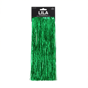Decoración de Fiesta Lila Tinsel, Rectángulo de Plástico Verde, Decoración de Cumpleaños - Product Image 1