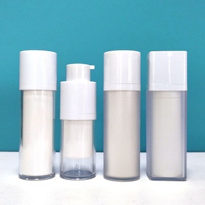 Botella de Plástico Cuadrada Retráctil sin Aire con Bomba Dosificadora para Crema de Ojos, Champú y Cosméticos, en Blanco y Negro, Tamaño Viaje de 15ml, 30ml y 50ml - Product Image 3
