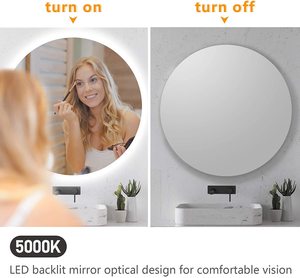 <span class=keywords><strong>Espejo</strong></span> de iluminación <span class=keywords><strong>LED</strong></span> de tocador de baño de forma redonda de 50/60/70/80/90/<span class=keywords><strong>100</strong></span>/110 <span class=keywords><strong>cm</strong></span> para proyectos de Hotel o uso doméstico, novedad - Product Image 3