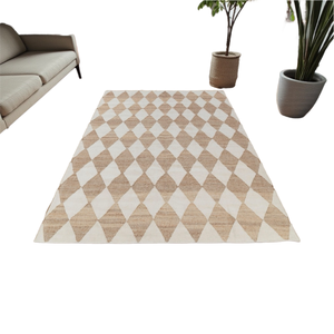 Alfombras de Yute a Cuadros de 10 mm de Grosor, Antideslizantes, Lavables, para Interiores y Exteriores, Aptas para Mascotas, Alfombra Negra para Sala de Estar y Comedor - Product Image 3