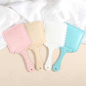 Miroir de <span class=keywords><strong>maquillage</strong></span> vintage en plastique, miroir carré orné avec poignée, esthétique, couleur personnalisée, logo, vente en gros, en vrac - Product Image 3