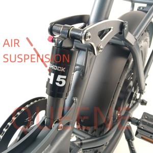 QUEENE/Bicicleta Eléctrica Urbana con Llantas Gruesas de 20 Pulgadas, Bicicleta Eléctrica Híbrida de 48V con Suspensión Completa para Adultos - Product Image 3