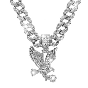 Collar con Colgante de Águila Alada, Estilo Cubano, Chapado en Oro, Aleación, para Hombre y Mujer, Accesorio de Moda al <span class=keywords><strong>por</strong></span> Mayor, Cadena para Regalo o Fiesta - Product Image 2