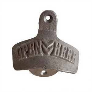 Logo personnalisé Vente en gros Ouvre-bouteille de bière Montage facile Ouvre-bouteille mural solide en fonte Outil de bar Bon cadeau promotionnel - Product Image 1