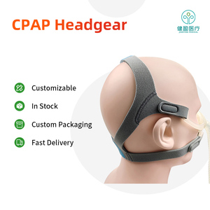 Sangle de fixation pour masque nasal CPAP compatible <span class=keywords><strong>ResMed</strong></span> N20, sangle en éponge composite bleu-gris avec clips, tailles M et L - Product Image 1