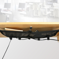 D5701 Organisateur de câbles sous table en maille, cache-câbles flexible grande capacité, sac de gestion des câbles sous le bureau
