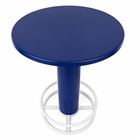Table de bar ronde de 80 cm pour collaboration au bureau, avec double anneau de repose-pieds, pour espace de repos du personnel, coin thé, salon moderne