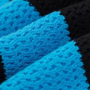 Pull à rayures en coton 100% avec broderie personnalisée, tricoté, à manches longues, ajouré, pour le football - Product Image 4