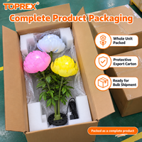 Lumière LED extérieure en forme de fleur avec pétales de pivoine artificiels, 12V DC, piquet de sol, étanche IP65, pour la décoration de jardin, de mariage et de festival