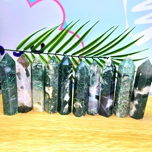 Venta al por Mayor de Torres de Ágata Musgosa Natural, Reiki, Sanación, Feng Shui, Geoda, Decoración para el Hogar - Product Image 4