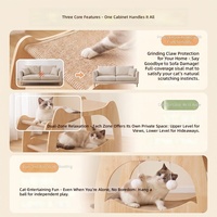 Winners-tqxm Arbre à chat en bois à double niveau, Lit pour chat, Griffoir, Durable, Anti-déchirure, Grand transat multi-niveaux, Simplicité