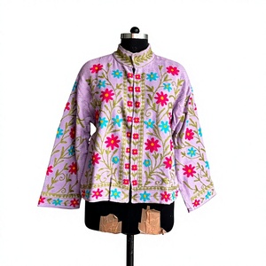 เสื้อแจ็คเก็ตผ้าฝ้ายปักลายดอกลาเวนเดอร์สไตล์วินเทจสำหรับฤดูร้อน ODM - Product Image 2