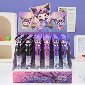 Set Alat Tulis Pulpen Gel Warna-warni Anime Lucu Sepuluh Warna untuk Hadiah Penghargaan Siswa Pulpen Gel Gambar Tekan Multi-Warna untuk Siswa - Product Image 5