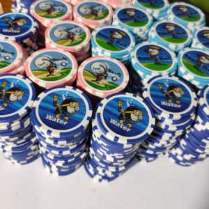 Jetons de poker en ABS logo personnalisé imprimé sur 2 faces, marqueurs pour boule de Golf en plastique, vente en gros, pièces - Product Image 6