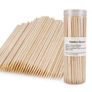 110 Pcs 7 Inch Bamboo Skewers - 5mm Thick Natural Semi Pointed Bamboo Sticks BBQ Caramel Candy Apple Sticks