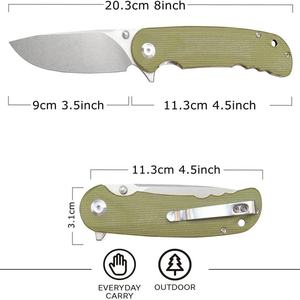 มีดพับ G10 ด้ามจับเหล็ก D2 พกพาสะดวก สแตนเลส สำหรับกิจกรรมกลางแจ้ง เอาตัวรอด ต่อสู้ ล่าสัตว์ ตั้งแคมป์ DIY OEM ปรับแต่งได้ - Product Image 6